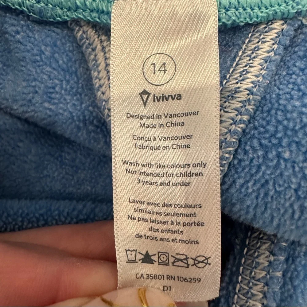 Ivivva by Lululemon Girls Blue Fleece Joggers